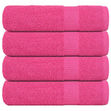 Vidaxl douchehanddoeken frogn 4 st 70x140 cm 360 g m² roze