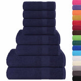 Vidaxl 8-delige handdoekenset frogn 360 g m² marineblauw