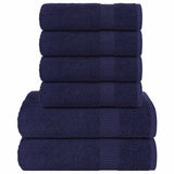 Vidaxl 6-delige handdoekenset frogn 360 g m² marineblauw