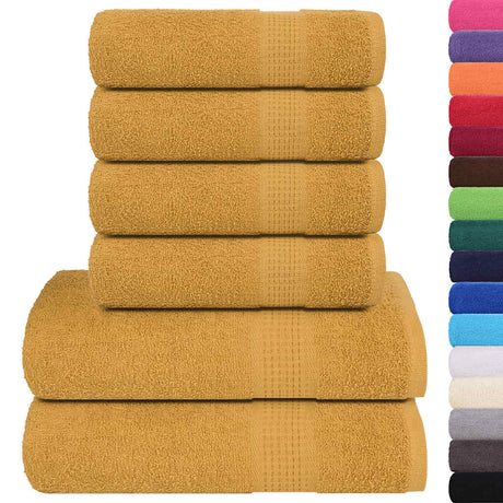Vidaxl 6-delige handdoekenset frogn 360 g m² goud