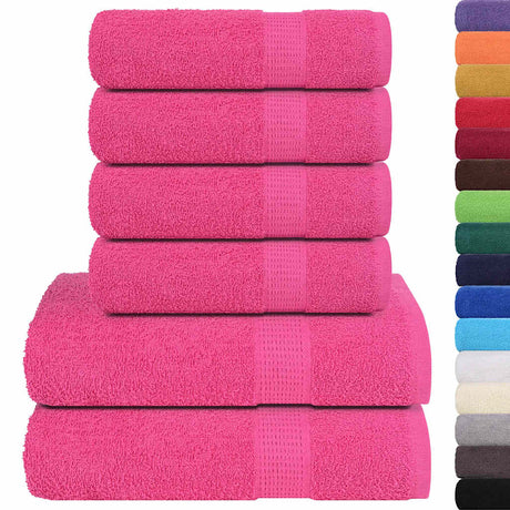 Vidaxl 6-delige handdoekenset frogn 360 g m² roze