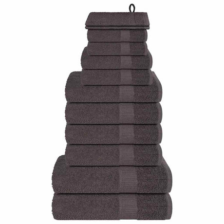 Vidaxl 12-delige handdoekenset frogn 360 g m² antraciet