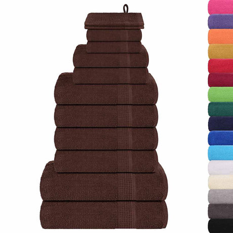 Vidaxl 12-delige handdoekenset frogn 360 g m² bruin