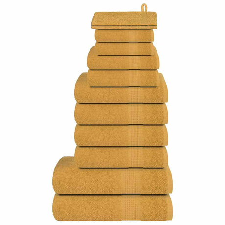 Vidaxl 12-delige handdoekenset frogn 360 g m² goud