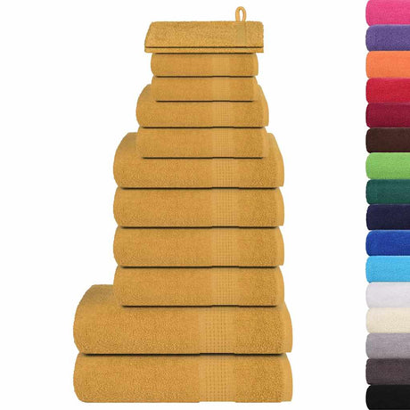 Vidaxl 12-delige handdoekenset frogn 360 g m² goud