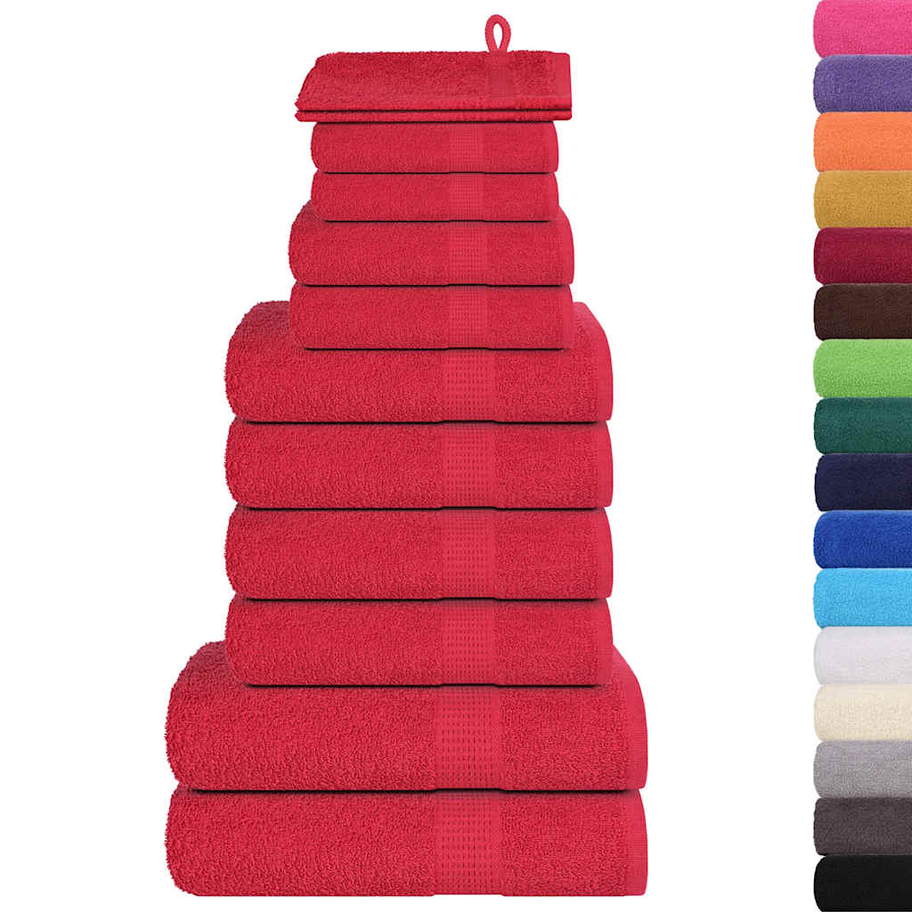 Vidaxl 12-delige handdoekenset frogn 360 g m² rood