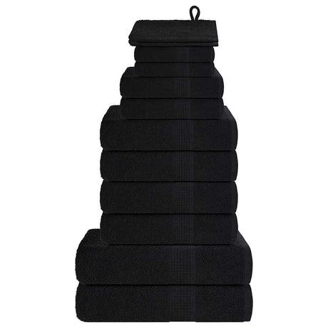 Vidaxl 12-delige handdoekenset frogn 360 g m² zwart
