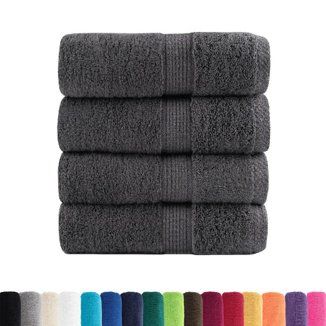 Vidaxl premium washandjes solund 4 stuks antraciet 30x30 cm 600 g m²