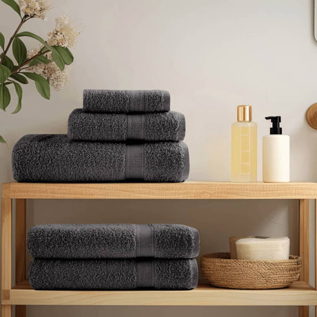 Vidaxl badhanddoeken solund 4 st 600 g m² 70x140 cm antraciet