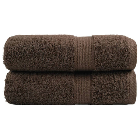 Vidaxl premium washandjes solund 2 stuks bruin 30x30 cm 600 g m²
