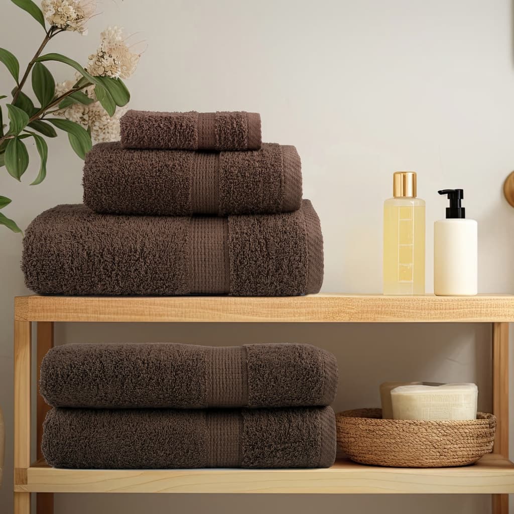 Vidaxl premium washandjes solund 4 stuks bruin 30x30 cm 600 g m²