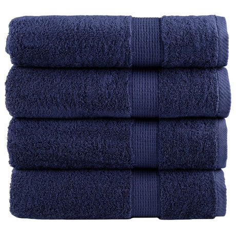 Vidaxl handdoeken solund 4 st 600 g m² 50x100 cm marineblauw