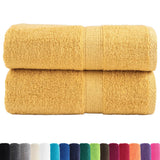 Vidaxl premium washandjes solund 2 stuks goud 30x30cm 600 g m²