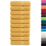 Vidaxl badhanddoeken solund 10 st 600 g m² 100x150 cm goudkleurig