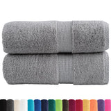 Vidaxl premium washandjes solund 2 stuks grijs 30x30cm 600 g m²