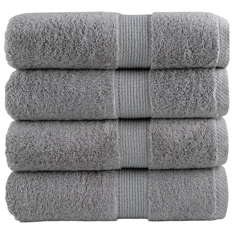 Vidaxl premium washandjes solund 4 stuks grijs 30x30cm 600 g m²