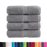 Vidaxl premium washandjes solund 4 stuks grijs 30x30cm 600 g m²