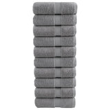 Vidaxl premium washandjes solund 10 stuks grijs 30x30 cm 600 g m²