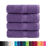 Vidaxl premium washandjes solund 4 stuks paars 30x30 cm 600 g m2