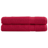 Vidaxl saunadoeken solund 2 st 600 g m² 80x200 cm rood