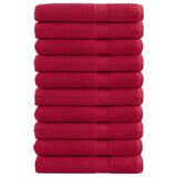 Vidaxl handdoeken solund 10 st 600 g m² 100x200 cm rood
