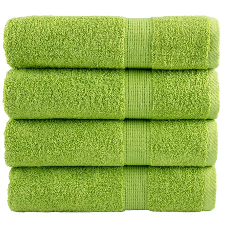 Vidaxl badhanddoeken solund 4 st 600 g m² 70x140 cm appelgroen