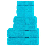 Vidaxl 8-delige handdoekenset solund 600 g m² turquoise