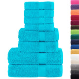 Vidaxl 8-delige handdoekenset solund 600 g m² turquoise