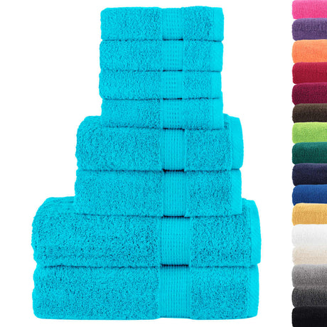 Vidaxl 8-delige handdoekenset solund 600 g m² turquoise