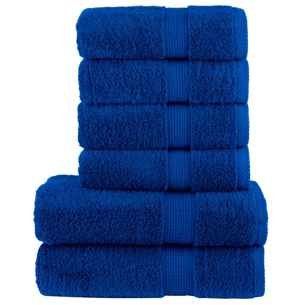 VidaXL 6-delige Handdoekenset SOLUND 600 g m² blauw