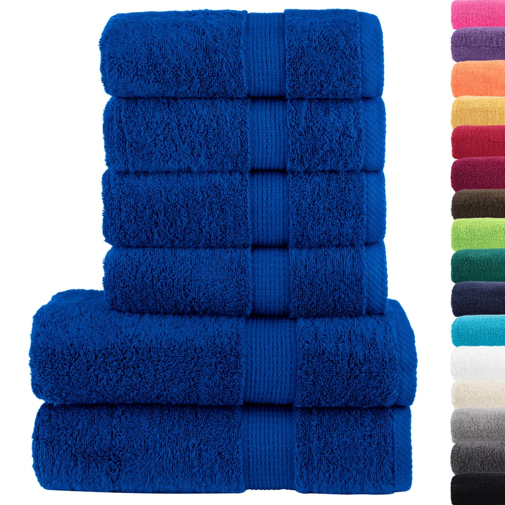 Vidaxl 6-delige handdoekenset solund 600 g m² blauw