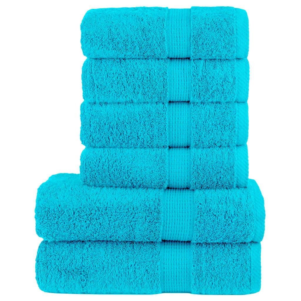 VidaXL 6-delige Handdoekenset SOLUND 600 g m² turquoise