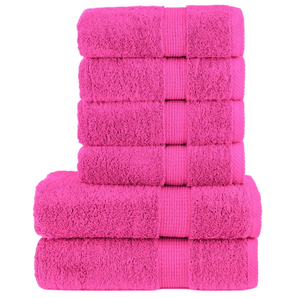 VidaXL 6-delige Handdoekenset SOLUND 600 g m² roze