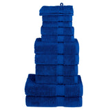 Vidaxl 12-delige handdoekenset solund 600 g m² blauw