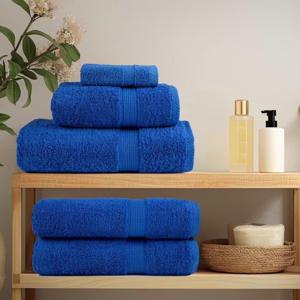 Vidaxl 12-delige handdoekenset solund 600 g m² blauw