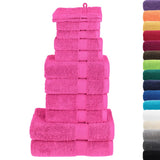 Vidaxl 12-delige handdoekenset solund 600 g m² roze