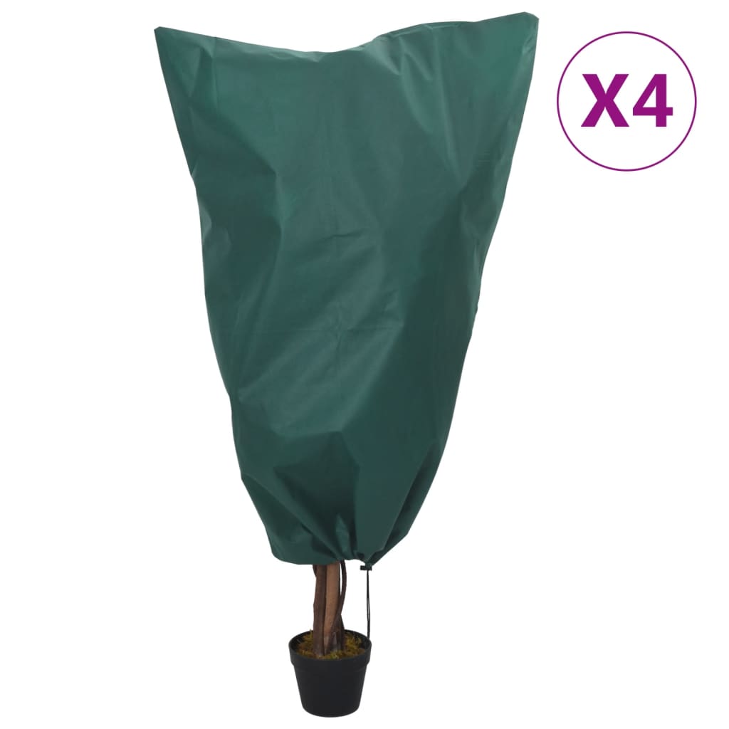 Vidaxl plantenhoezen met trekkoord 4 st 70 g m² 0,8x1 m