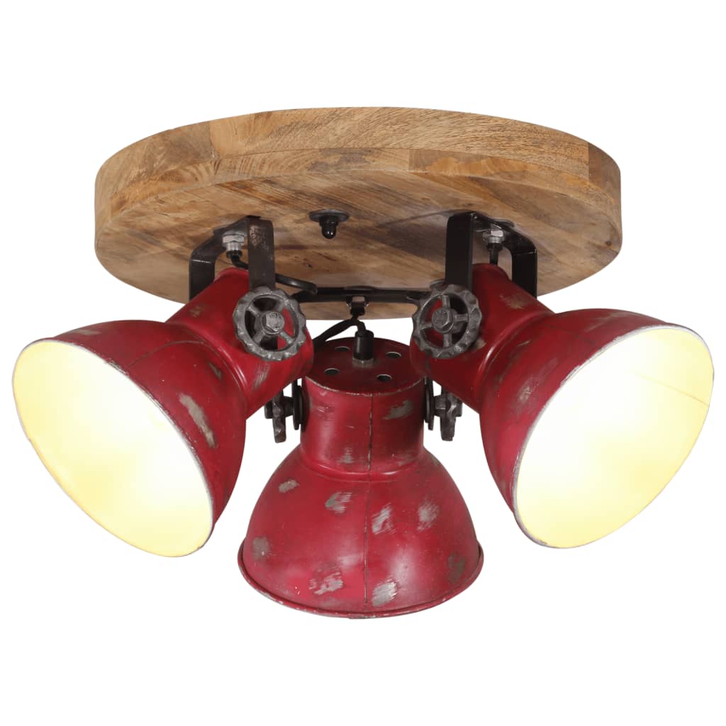 VidaXL Plafondlamp 25 W E27 35x35x25 cm verweerd rood