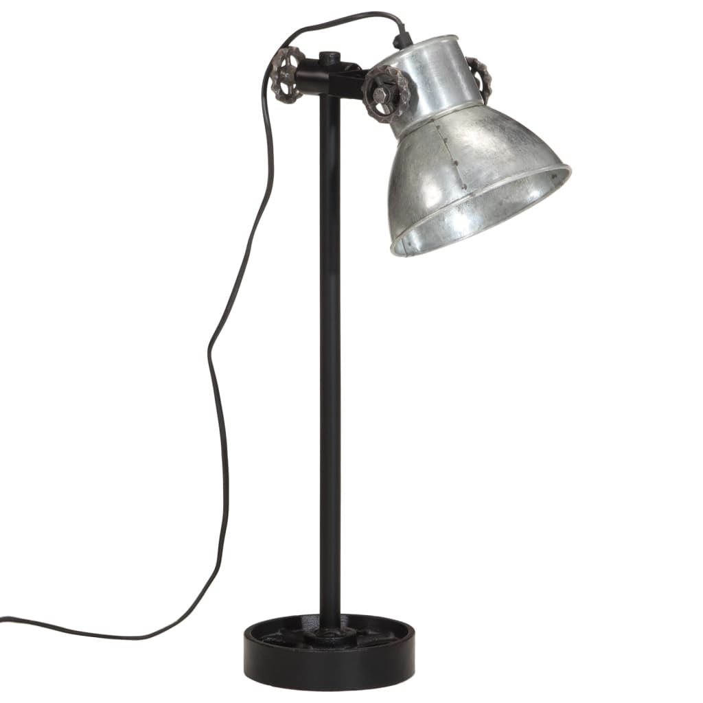 VidaXL Bureaulamp 25 W E27 15x15x55 cm vintage zilverkleurig