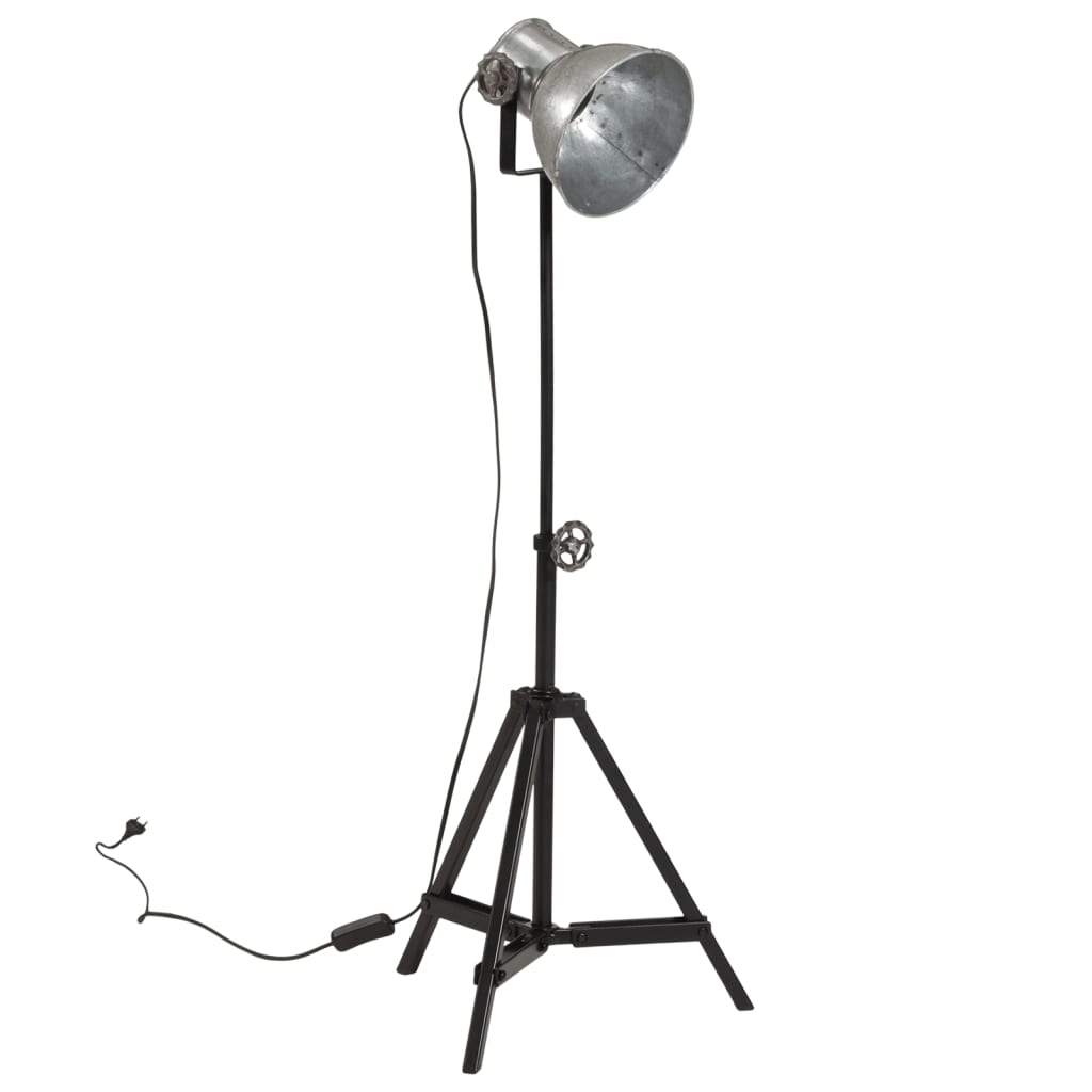 Vidaxl vloerlamp 25 w e27 35x35x65 95 cm vintage zilverkleurig