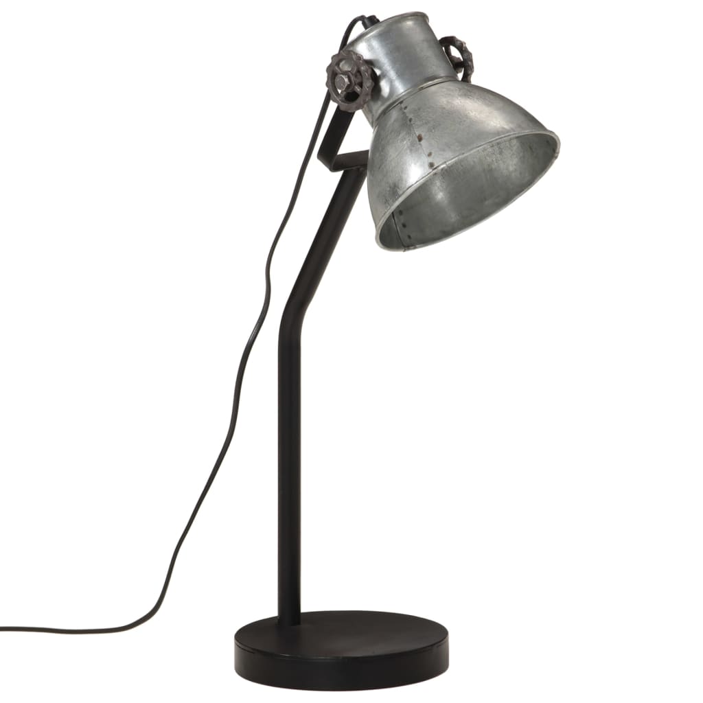 Vidaxl bureaulamp 25 w e27 17x17x60 cm vintage zilverkleurig