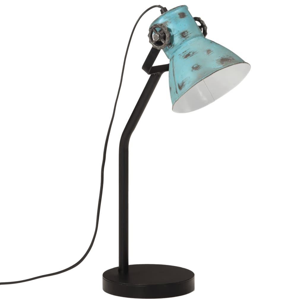 Vidaxl bureaulamp 25 w e27 17x17x60 cm verweerd blauw