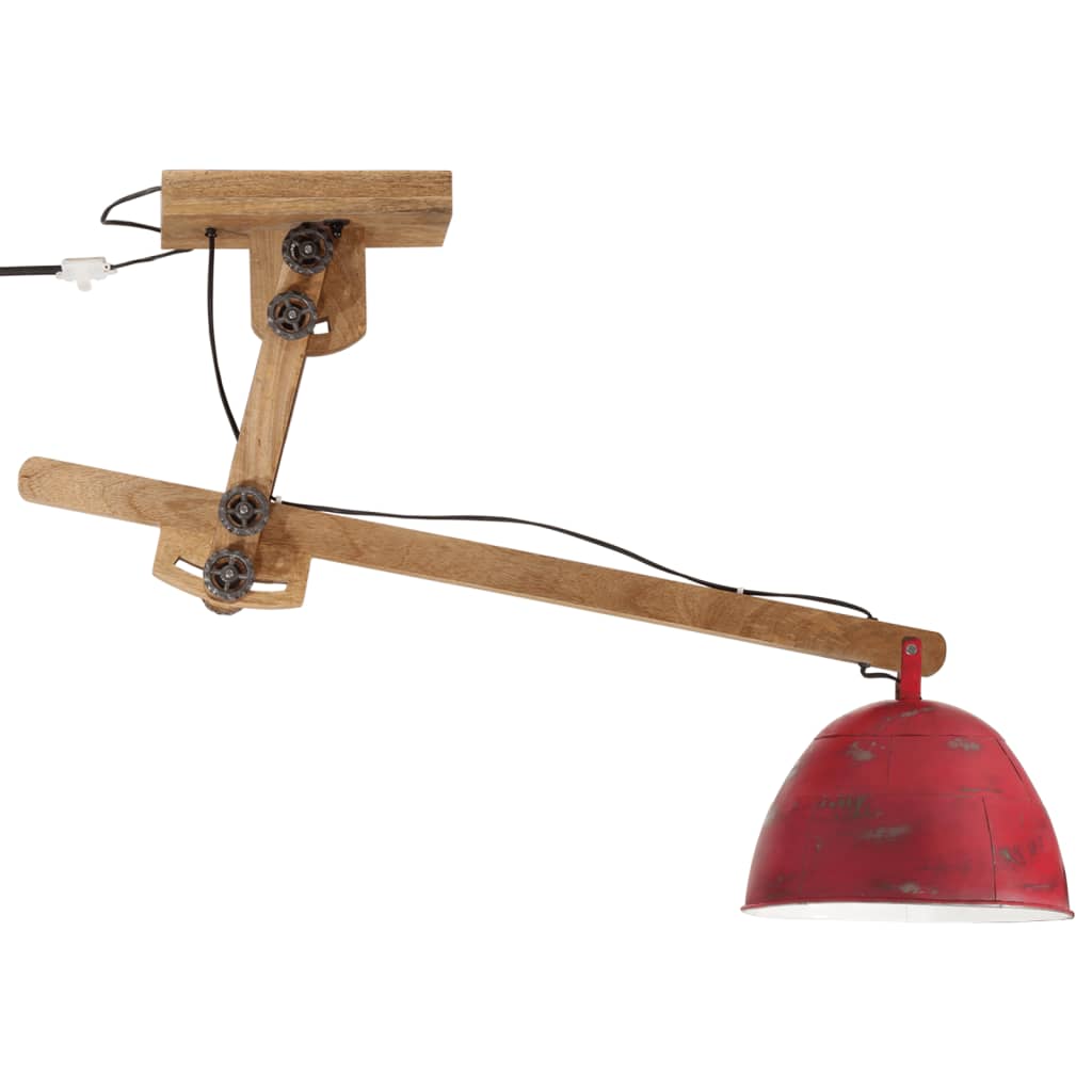 Vidaxl plafondlamp 25 w e27 105x30x65-108 cm verweerd rood