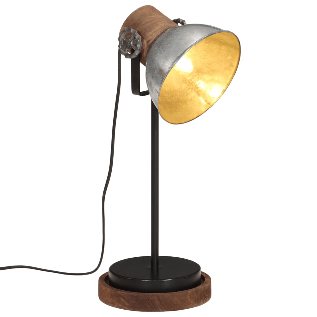 VidaXL Bureaulamp 25 W E27 17x17x50 cm vintage zilverkleurig