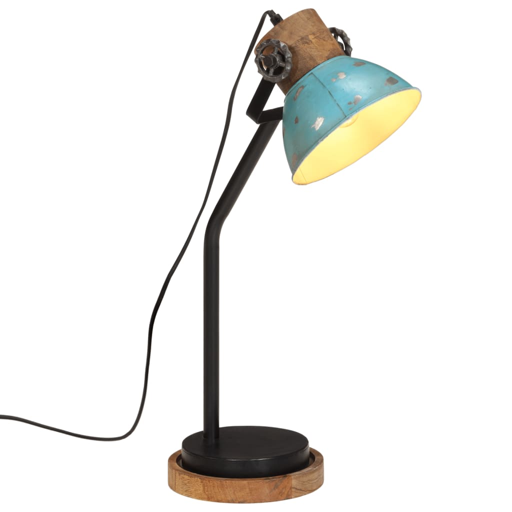 Vidaxl bureaulamp 25 w e27 18x18x60 cm verweerd blauw