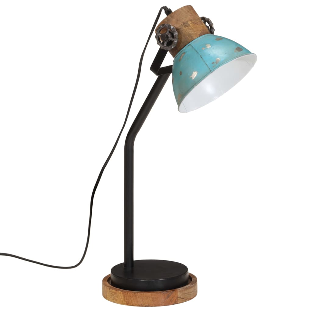 VidaXL Bureaulamp 25 W E27 18x18x60 cm verweerd blauw