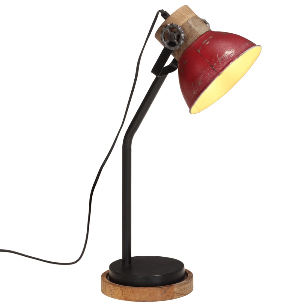 VidaXL Bureaulamp 25 W E27 18x18x60 cm verweerd rood