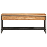 Vidaxl schoenenbankje 110x35x45 cm massief acaciahout en ijzer