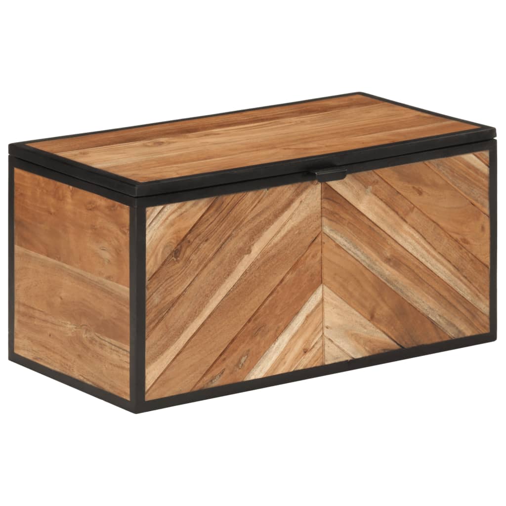 VidaXL Opbergbox 60x30x30 cm massief acaciahout en ijzer