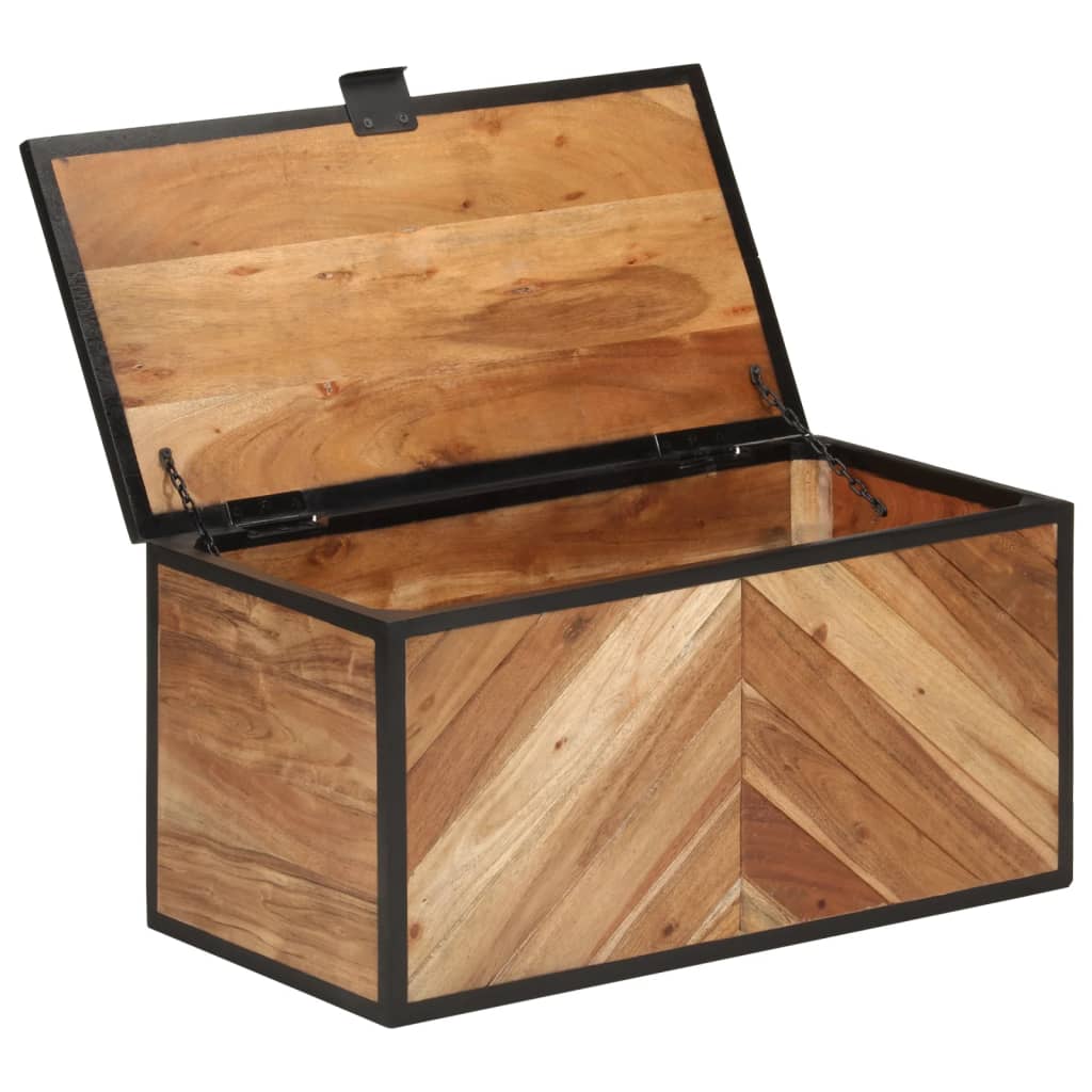 VidaXL Opbergbox 60x30x30 cm massief acaciahout en ijzer